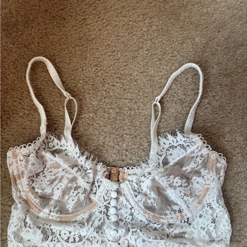 Elegant White Lace Bralette